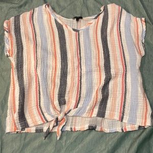 DREW Striped Linen Stretchy Shirt Anthropologie